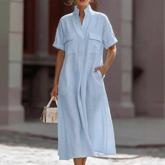 Shelly | Effortlessly Elegant Airy Linen Midi Dress