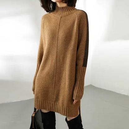 Autumn | Chic Turtleneck Knit Sweater Dress with Long Sleeves