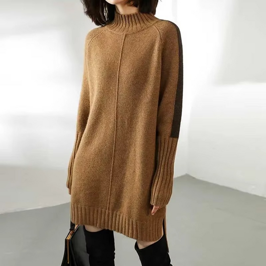 Autumn | Chic Turtleneck Knit Sweater Dress with Long Sleeves