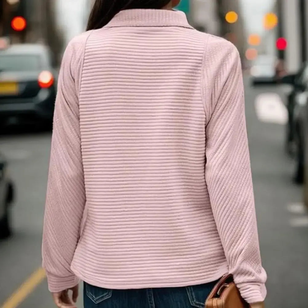 Krista | Cozy Half Zip V Neck Pullover
