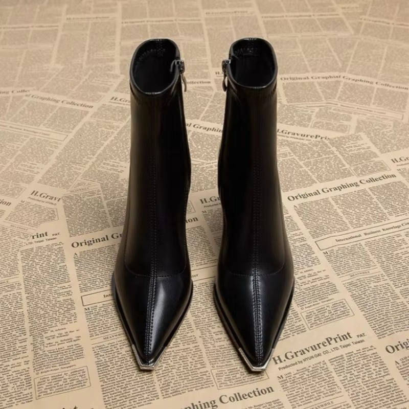 Winslow | Bold Pointed Toe Ankle Boots with a Heel and and Back Zip