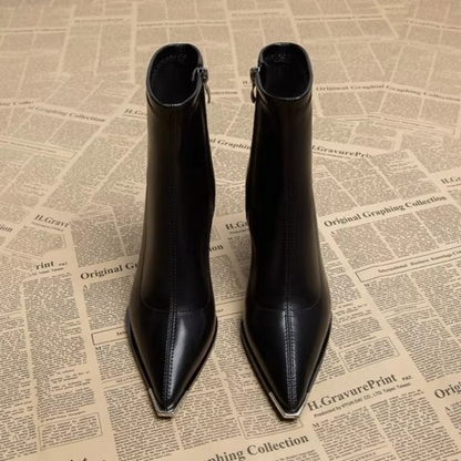 Winslow | Bold Pointed Toe Ankle Boots with a Heel and and Back Zip