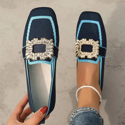Siena | Breathable Comfy Knit Slip-On Loafers with Square Toe