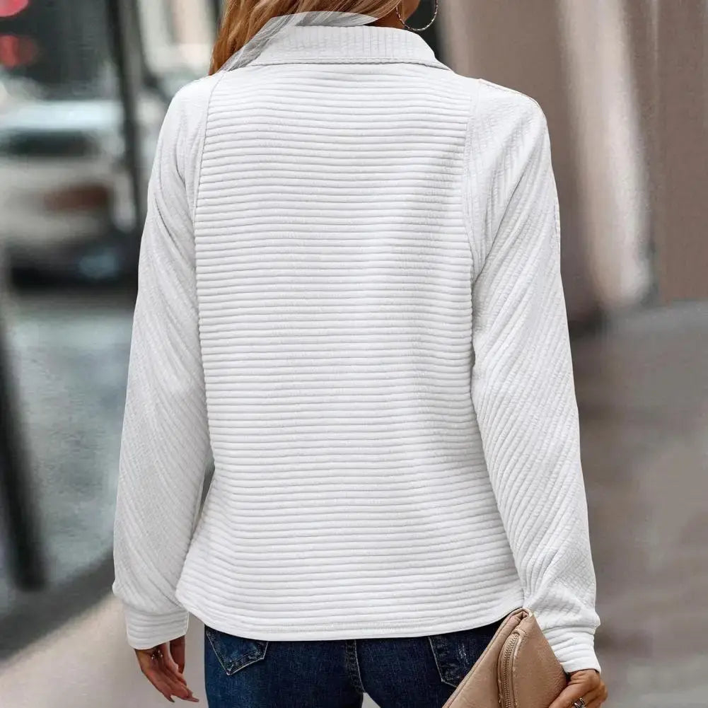 Krista | Cozy Half Zip V Neck Pullover