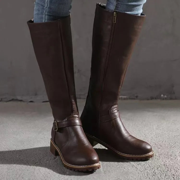 Ava | Comfortable and Stylish Leather Boots with Cushioned Sole