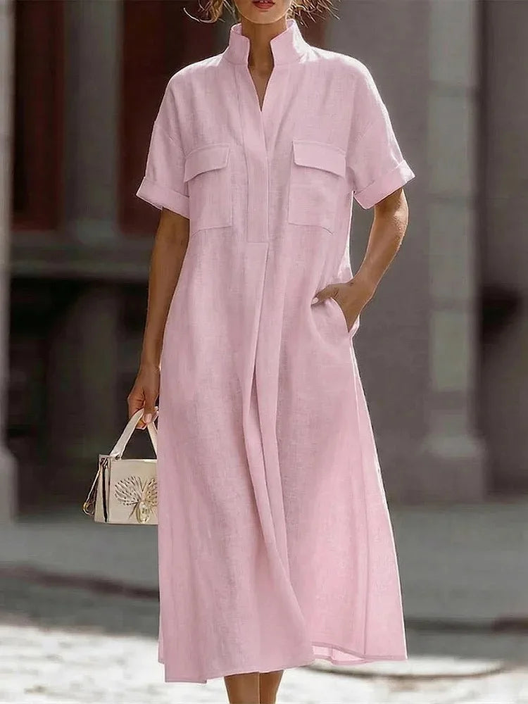 Shelly | Effortlessly Elegant Airy Linen Midi Dress