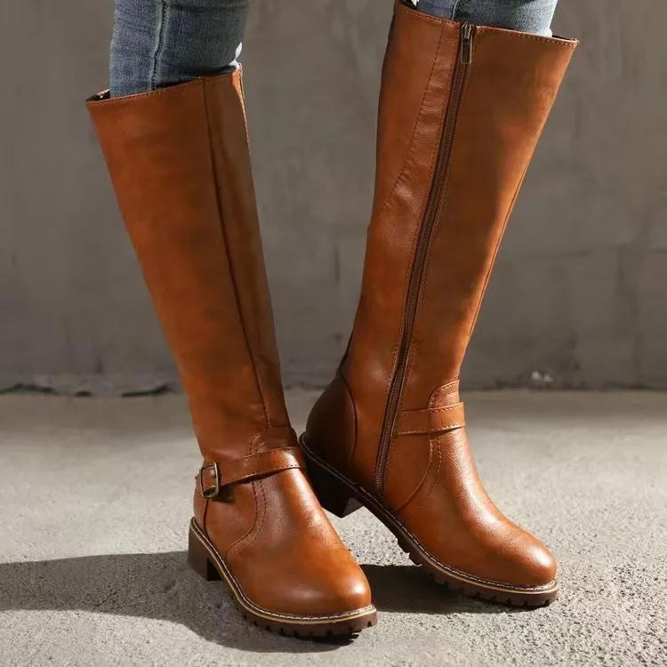 Ava | Comfortable and Stylish Leather Boots with Cushioned Sole