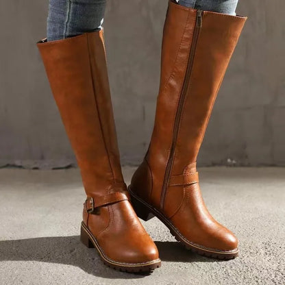 Ava | Comfortable and Stylish Leather Boots with Cushioned Sole
