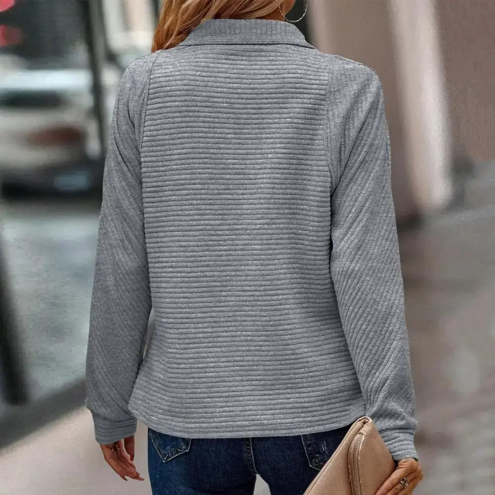 Krista | Cozy Half Zip V Neck Pullover