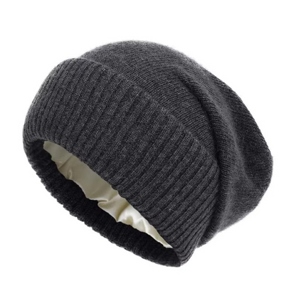 Delphine | Cozy Knit Beanie with Satin Lining and Stretch Fit