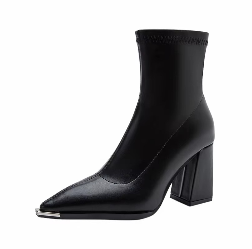 Winslow | Bold Pointed Toe Ankle Boots with a Heel and and Back Zip