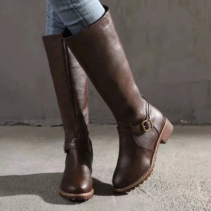 Ava | Comfortable and Stylish Leather Boots with Cushioned Sole