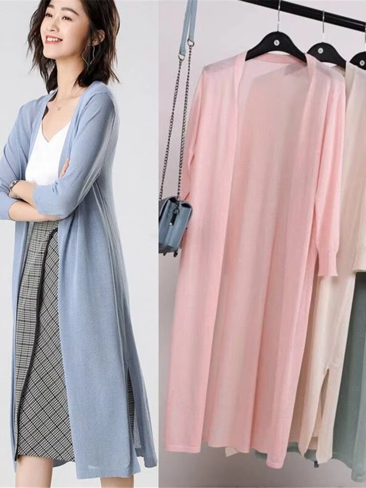 Colombe | Light Long Knit Cardigan with Open Front