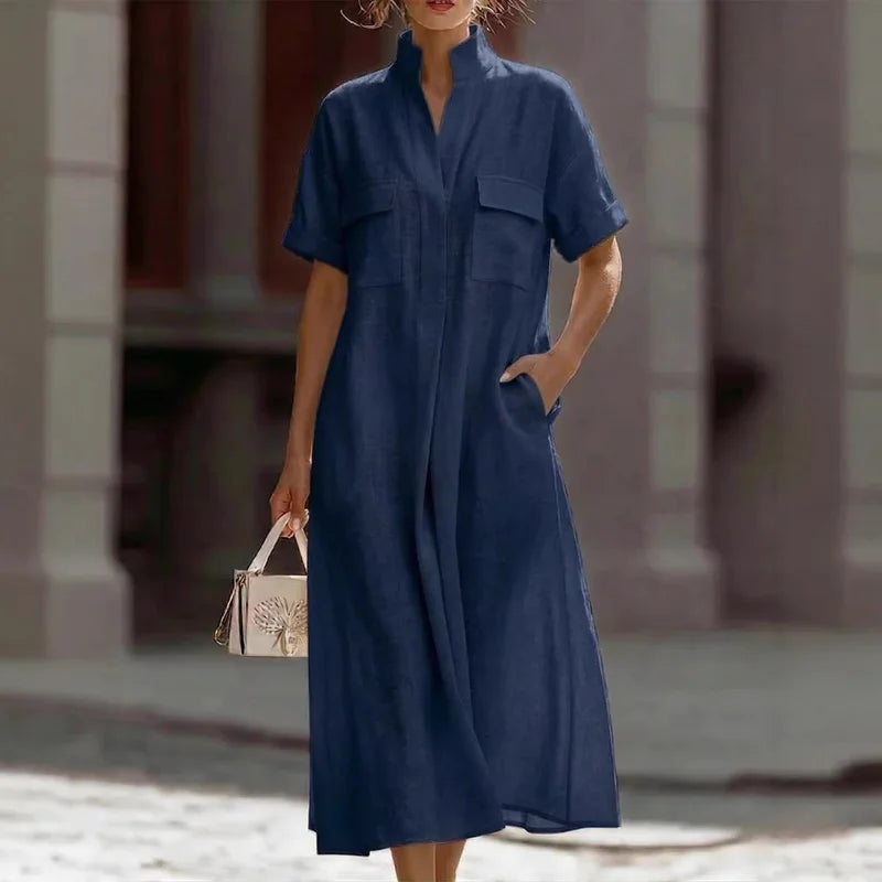 Shelly | Effortlessly Elegant Airy Linen Midi Dress