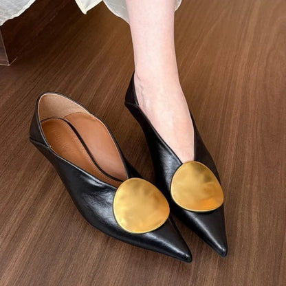 Cassidy | Comfortable Sleek Pointed Toe Low Kitten Heels For Everyday