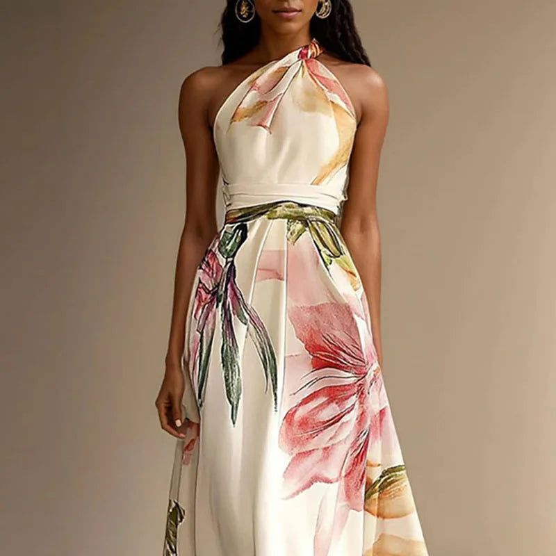 Vestido | Women's Floral Elegant Sleeveless Wedding Guest Maxi Dress