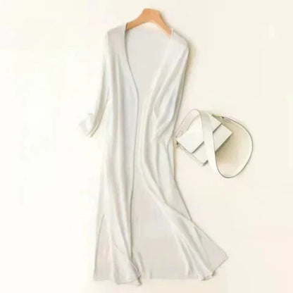 Colombe | Light Long Knit Cardigan with Open Front