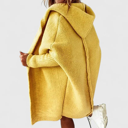 Rosalynne | Cozy Oversized Long Hooded Cardigan with Knee-Length Cut