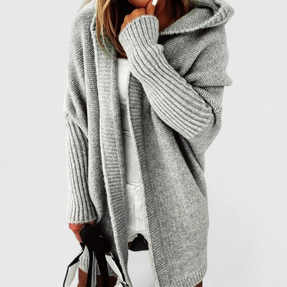 Rosalynne | Cozy Oversized Long Hooded Cardigan with Knee-Length Cut
