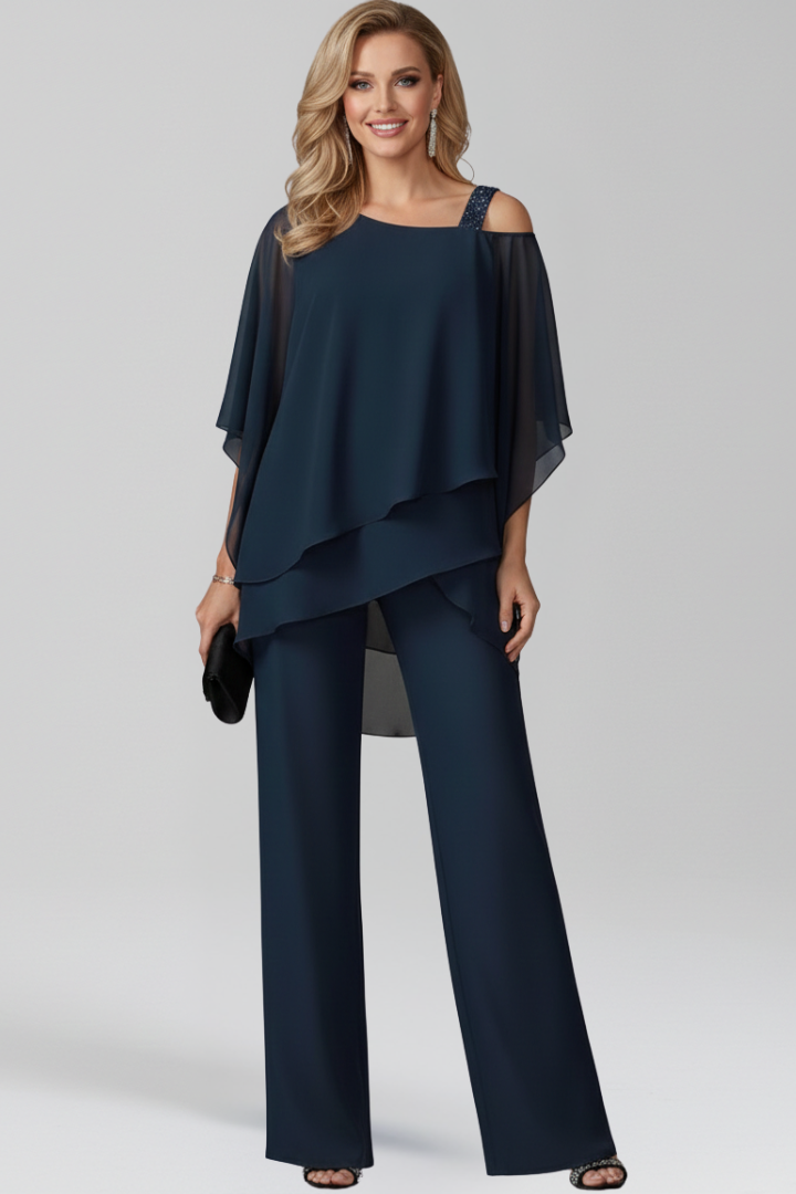 Dakota | Elegant Off Shoulder Jumpsuit with Wide-Leg Pants