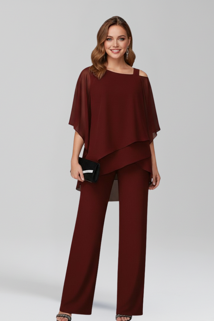 Dakota | Elegant Off Shoulder Jumpsuit with Wide-Leg Pants