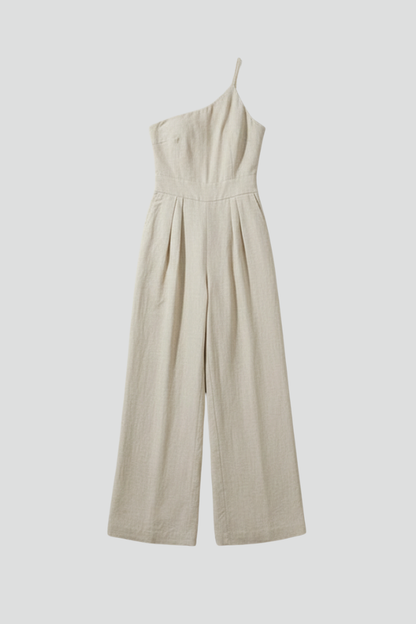 Claire | Women's One Shoulder Sleeveless Wide Leg Jumpsuit