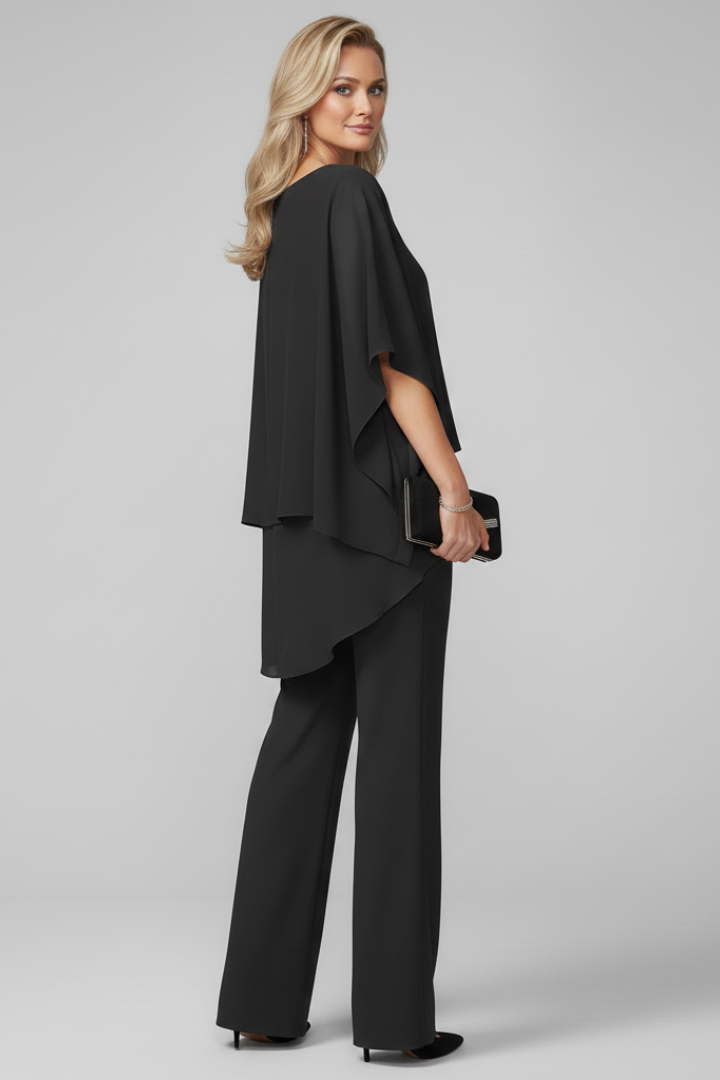 Chel | Graceful Off Shoulder Top and Wide Leg Pants 2 Piece Set