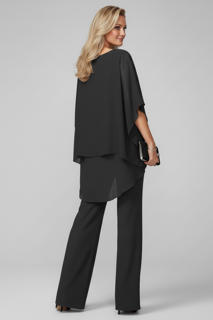 Chel | Graceful Off Shoulder Top and Wide Leg Pants 2 Piece Set