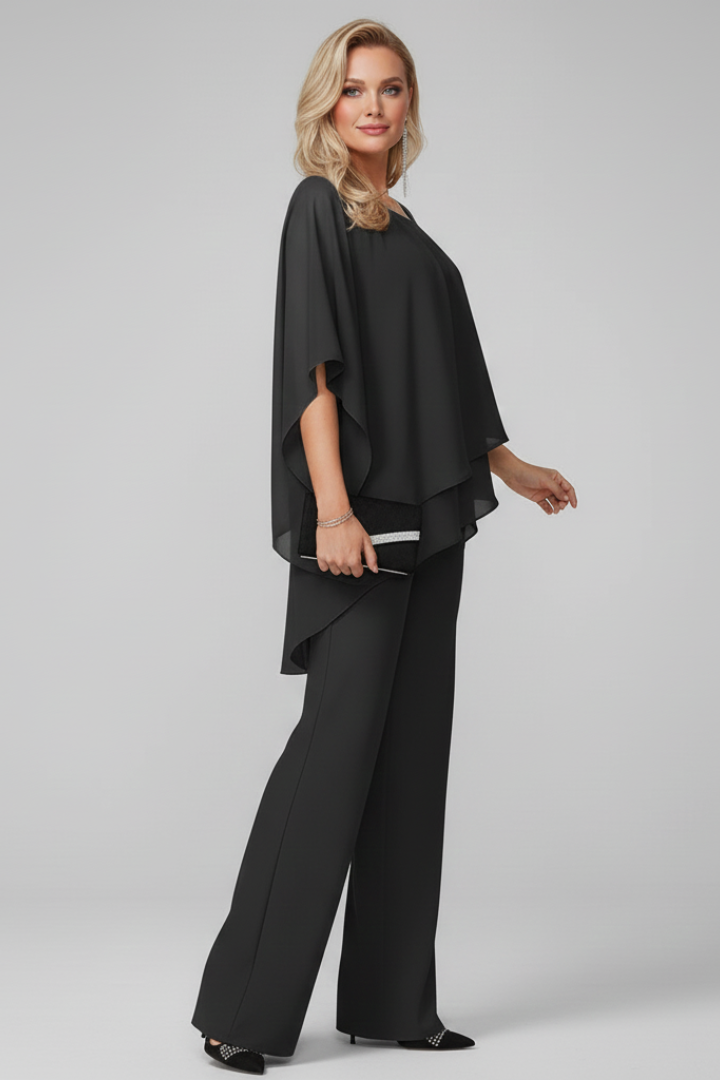 Chel | Graceful Off Shoulder Top and Wide Leg Pants 2 Piece Set