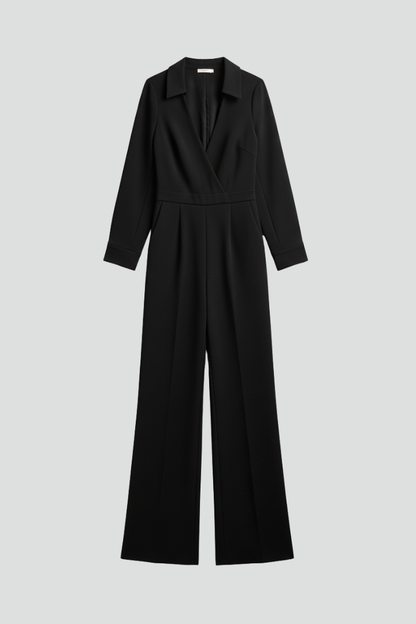 Elizabeth | Tailored Collared Wide Leg Jumpsuit for Work and Events