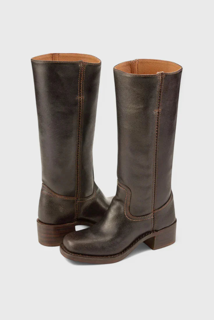 Anastasia | Vintage Knee High Heeled Boots