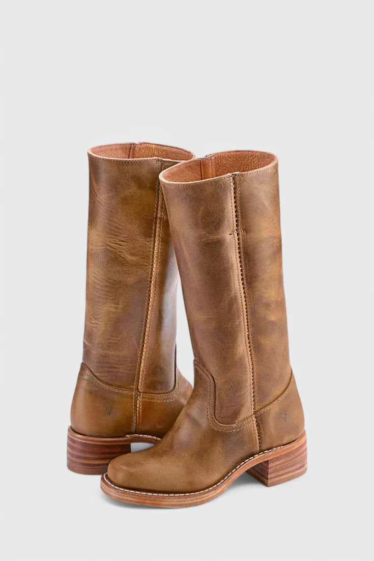 Anastasia | Vintage Knee High Heeled Boots