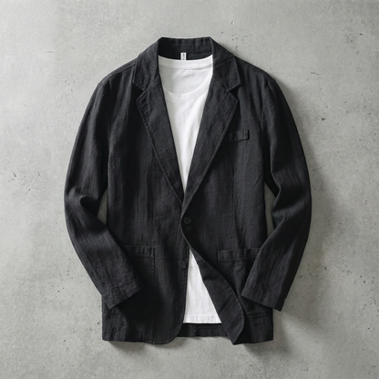 Milan | Comfy Relaxed Linen Blend Jacket Blazer with Lapels and Pockets