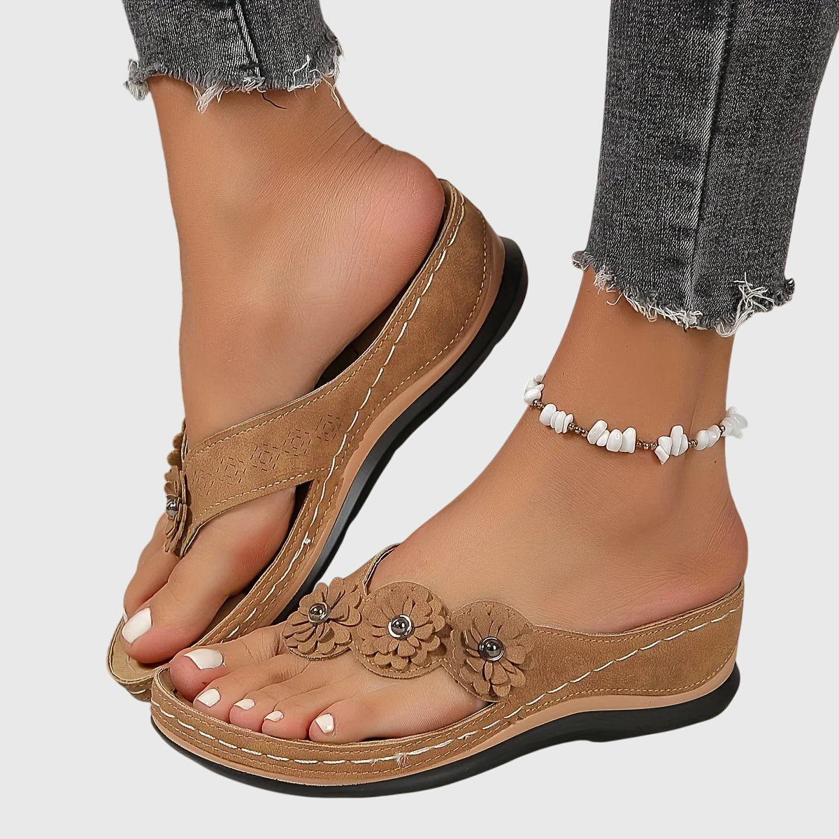 Alexis | Comfortable Flip Flops with Arch Support and Cushioned Wedge
