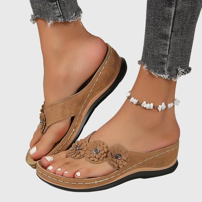 Alexis | Comfortable Flip Flops with Arch Support and Cushioned Wedge