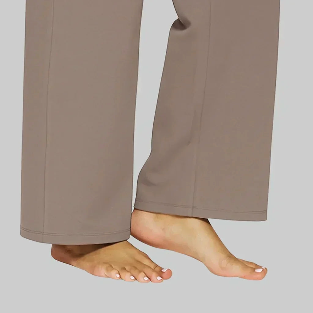 Livvy | Elegant High Waist Stretch Work and Office Pants with Pull-On Design