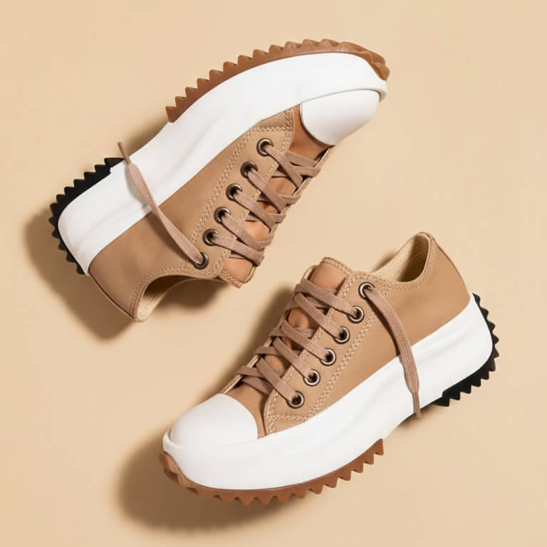 Eva | Stylish High-Top Canvas Platform Sneakers with Cushioned Sole