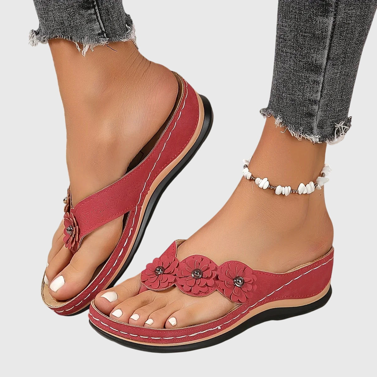 Alexis | Comfortable Flip Flops with Arch Support and Cushioned Wedge