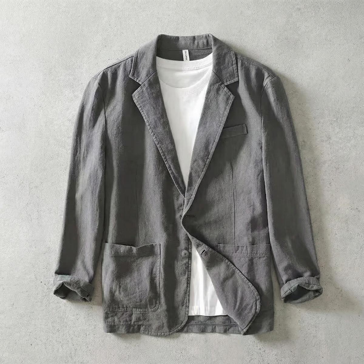 Milan | Comfy Relaxed Linen Blend Jacket Blazer with Lapels and Pockets