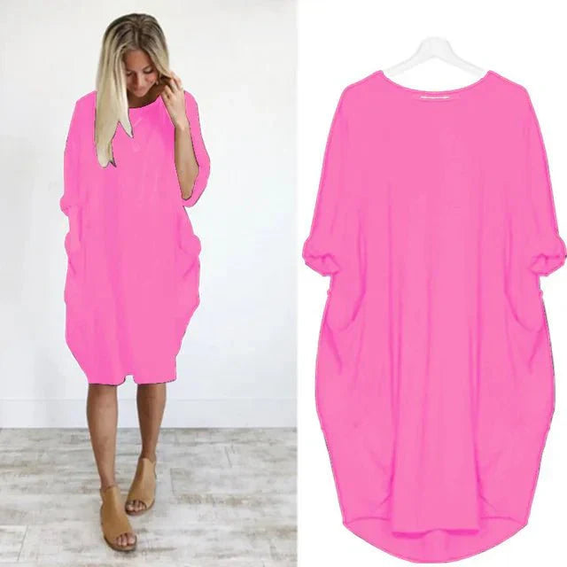 Gina | Elegantly Effortless Flowing Casual Dress with Hidden Side Pockets