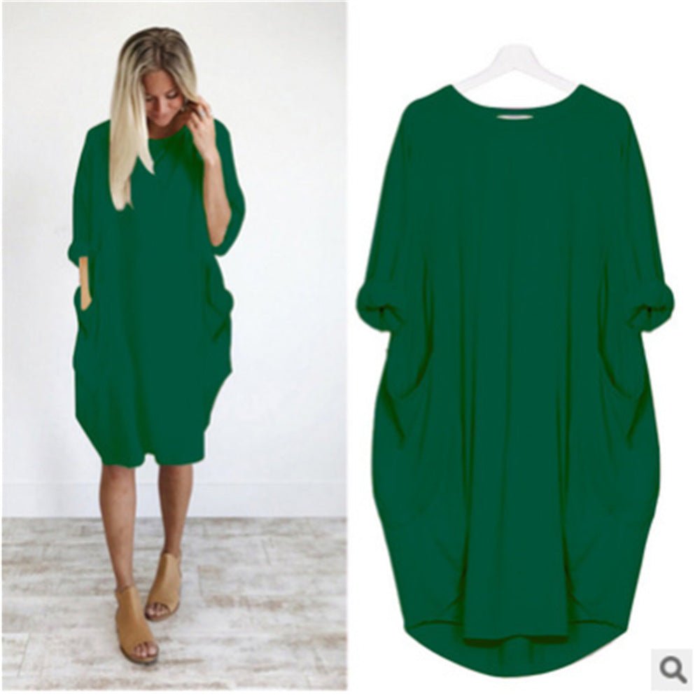Gina | Elegantly Effortless Flowing Casual Dress with Hidden Side Pockets