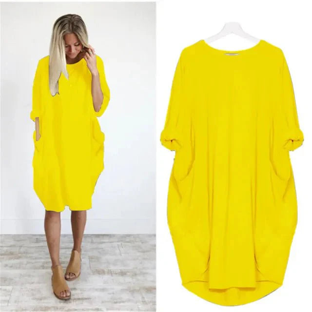 Gina | Elegantly Effortless Flowing Casual Dress with Hidden Side Pockets