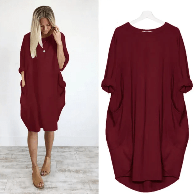 Gina | Elegantly Effortless Flowing Casual Dress with Hidden Side Pockets