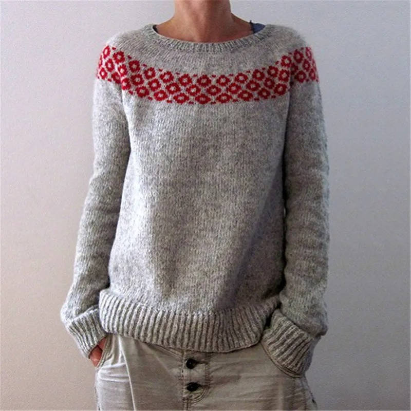 Ingrid | Comfy Nordic Fair Isle Sweater with Crew Neck