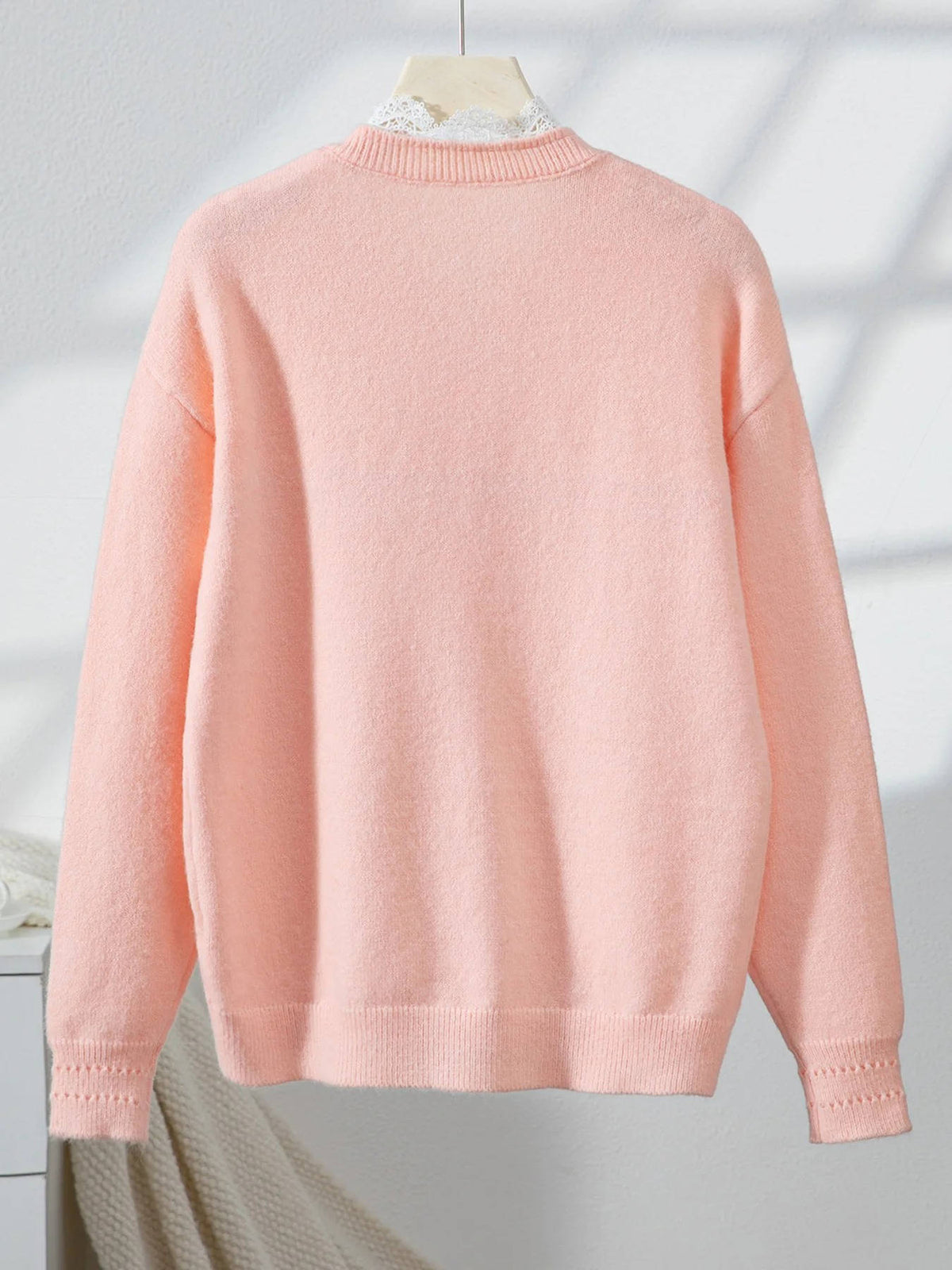 Juniper | Button Front Cardigan with Crochet Detail