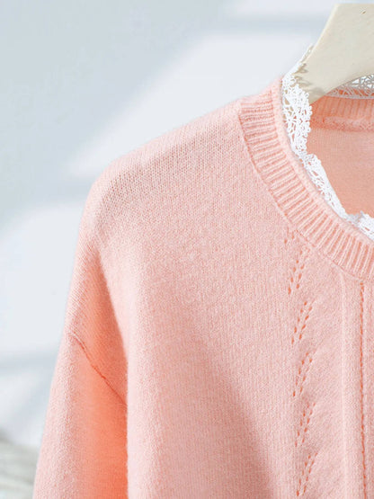 Juniper | Button Front Cardigan with Crochet Detail
