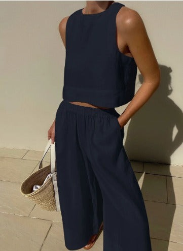 Sienna | Relaxed Two Piece Set with Wide Leg Pants and Matching Top
