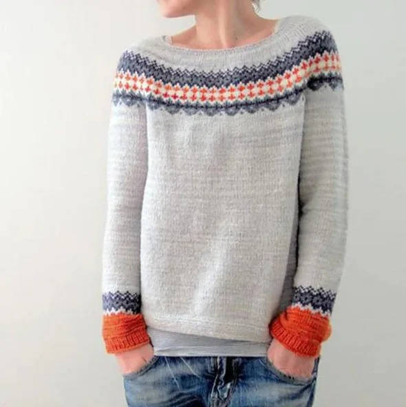 Ingrid | Comfy Nordic Fair Isle Sweater with Crew Neck