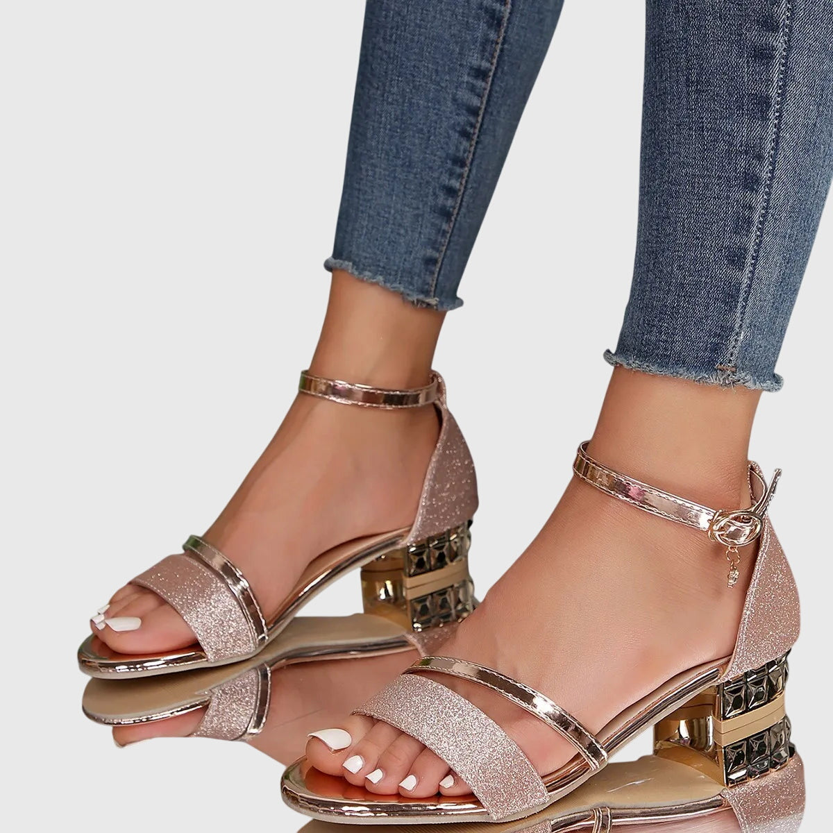 Alison | Women's Elegant Heeled Sandals with Adjustable Strap and Buckle