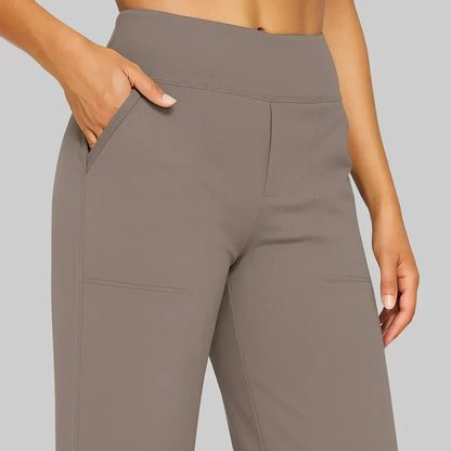 Livvy | Elegant High Waist Stretch Work and Office Pants with Pull-On Design